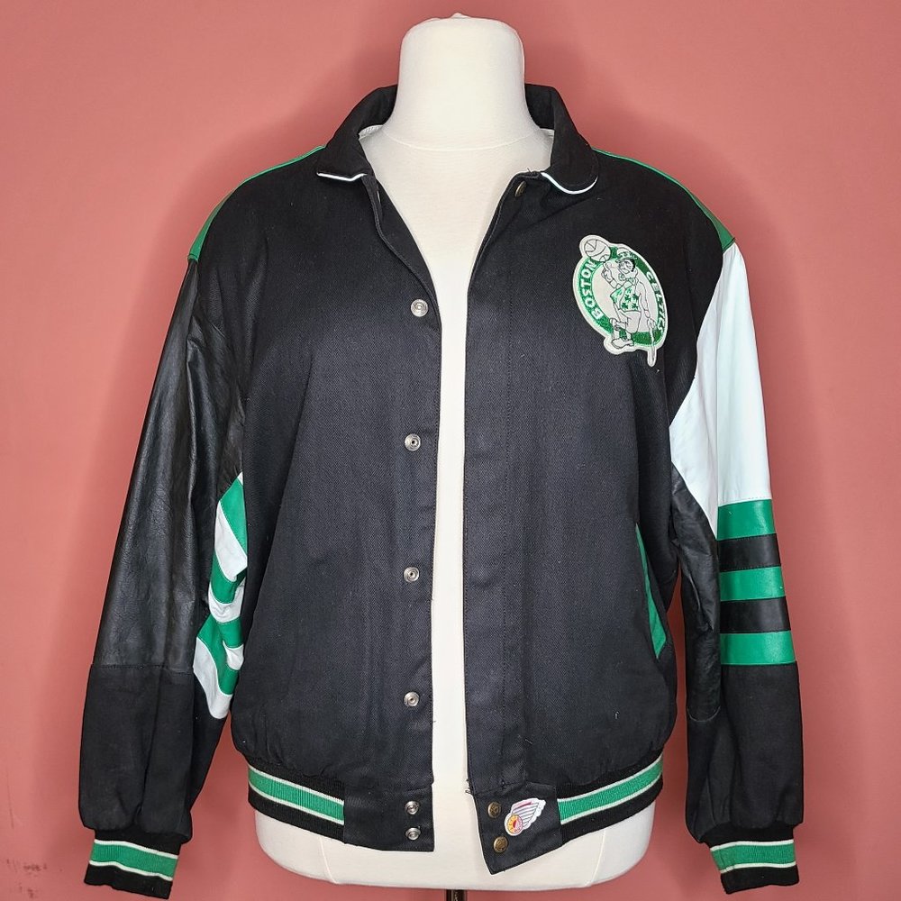 Leather Boston Celtics Varsity Jacket